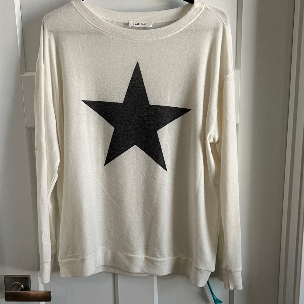 Black Star Cream Sweater